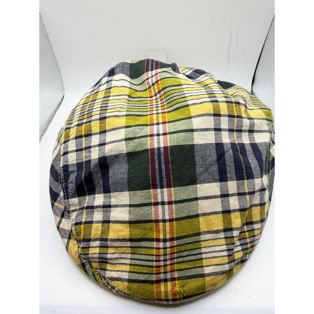 Polo Ralph Lauren Mens Plaid Flat Cap Multi Color Cotton Driving Ivy Hat Size 26